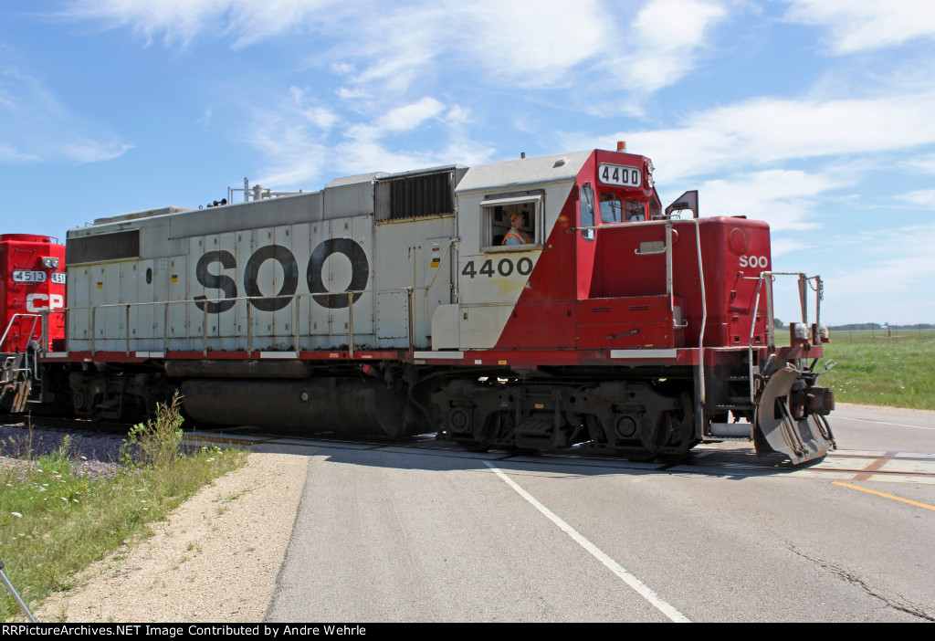 SOO 4400 crossing Highway CV